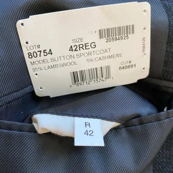 Palo Savino Wool Cashmere Sutton Sport Coat Dinner Jacket Blazer Men's 42R Gray - Picture 15 of 16